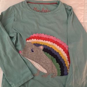 Mini Boden Preowned rainbow hedgehog top 3-4 years